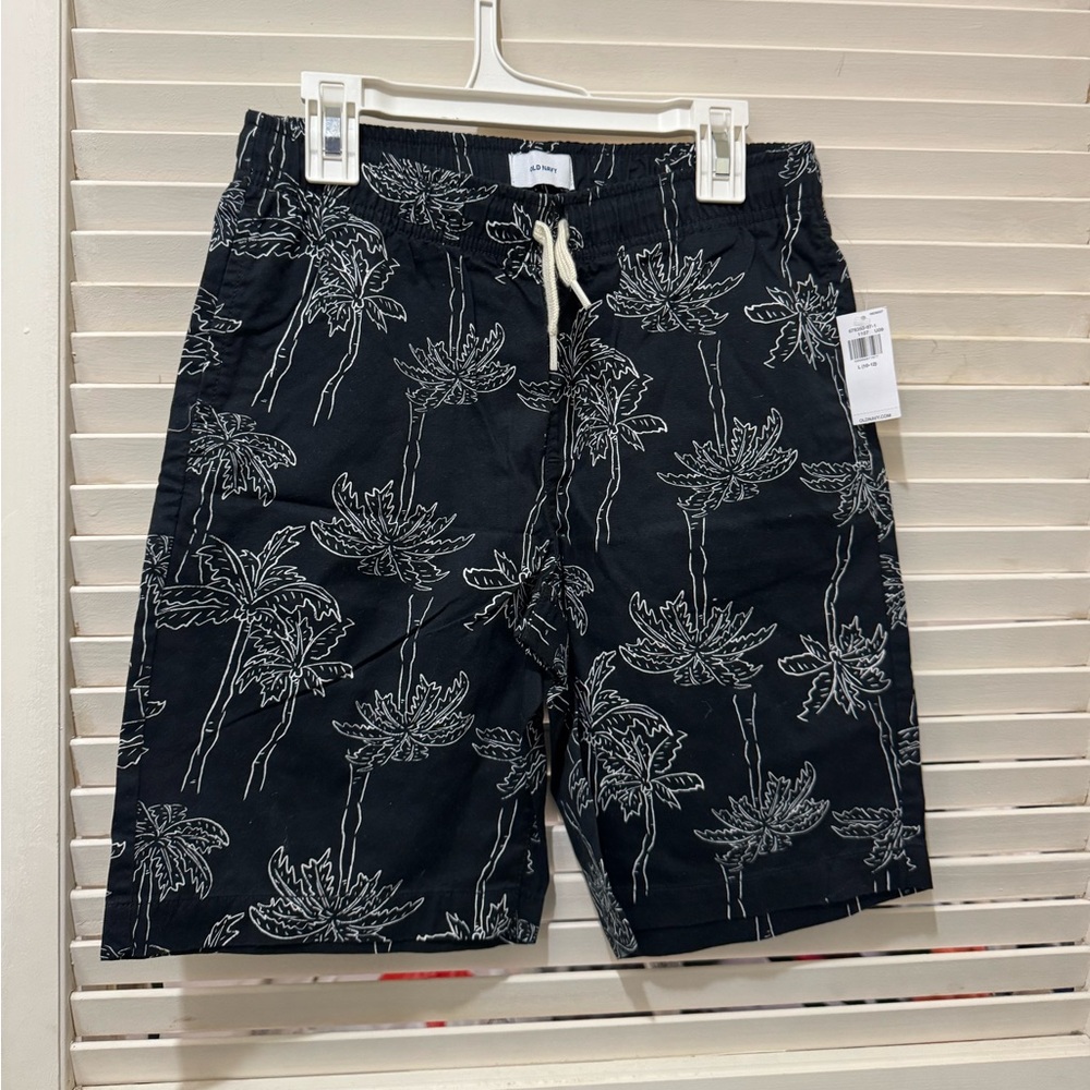 Old Navy Kids Black Botanical Print Shorts